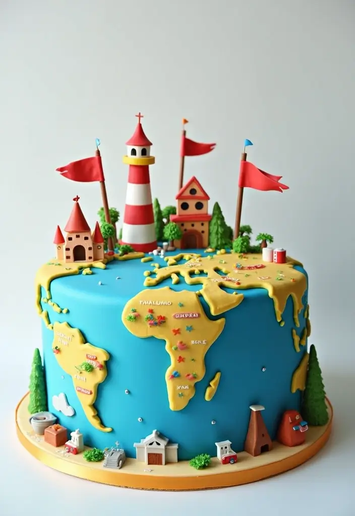 30 Graduation Cake Ideas to Celebrate the Big Achievement - 27. The Global Citizen