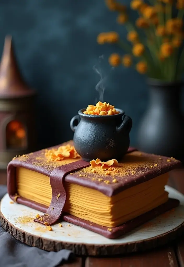 30 Harry Potter Cake Ideas Straight from the Wizarding World - 12. Spellbook Cake