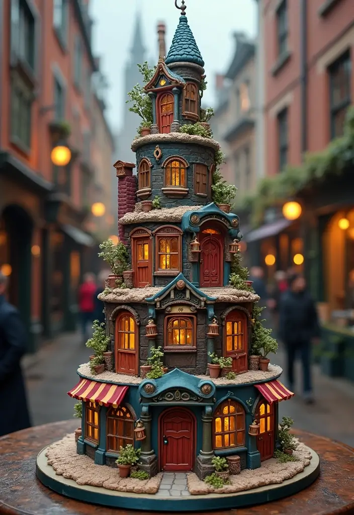 30 Harry Potter Cake Ideas Straight from the Wizarding World - 13. Diagon Alley Cake