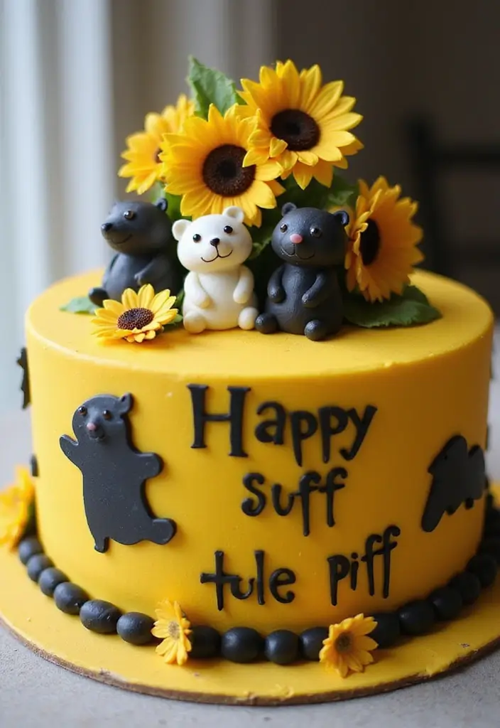 30 Harry Potter Cake Ideas Straight from the Wizarding World - 16. Hufflepuff House Cake