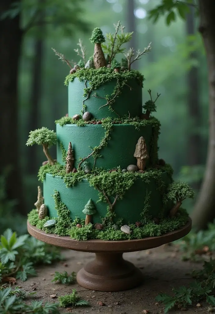 30 Harry Potter Cake Ideas Straight from the Wizarding World - 24. Forbidden Forest Cake