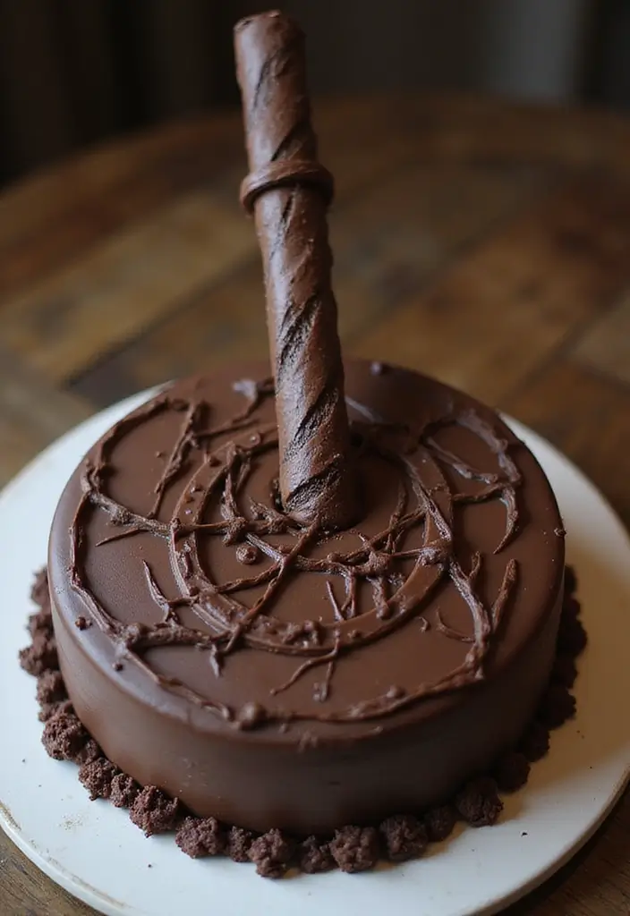 30 Harry Potter Cake Ideas Straight from the Wizarding World - 28. The Elder Wand Cake