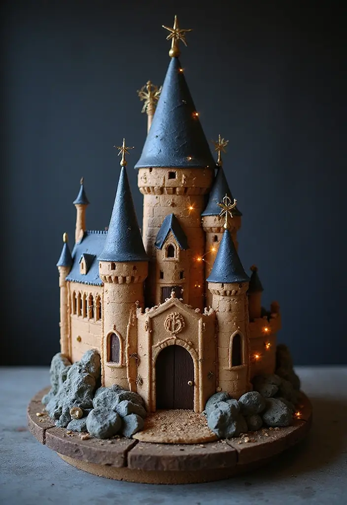 30 Harry Potter Cake Ideas Straight from the Wizarding World - 7. Hogwarts Castle Cake