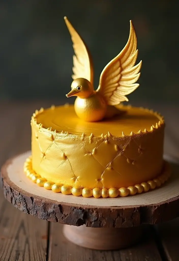 30 Harry Potter Cake Ideas Straight from the Wizarding World - 9. Golden Snitch Cake