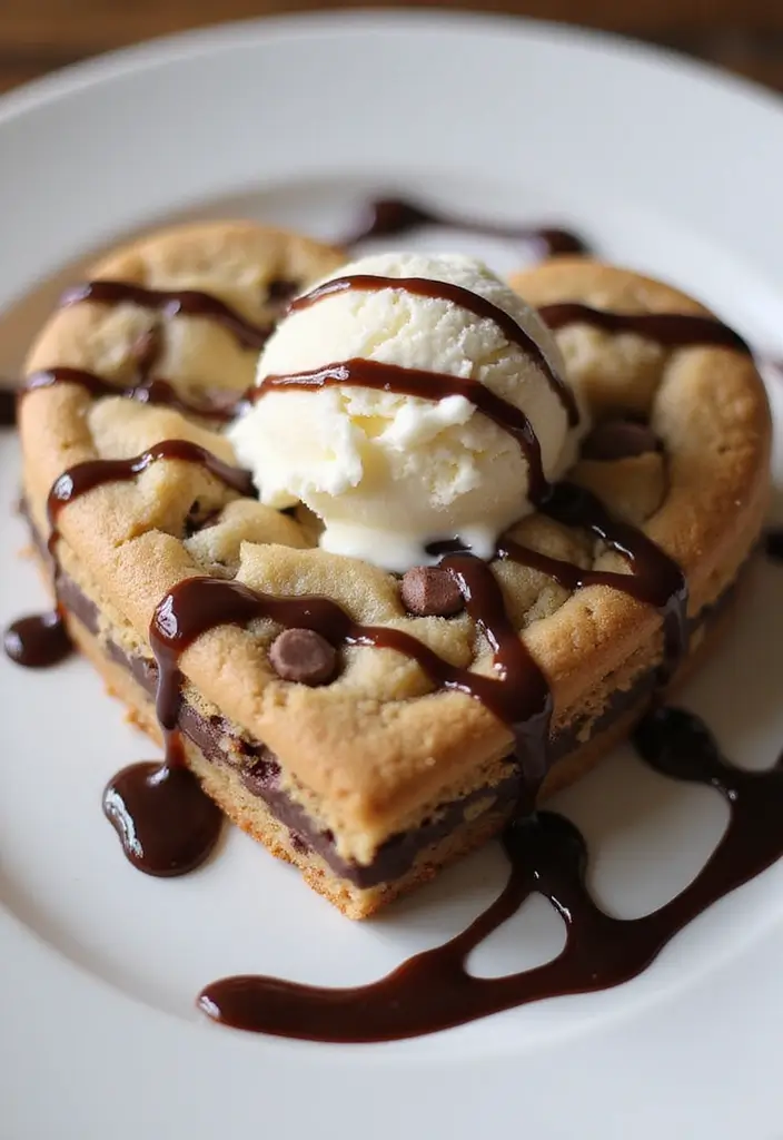 30 Heart-Shaped Cake Ideas for Love-Filled Occasions - 13. Chocolate Chip Cookie Heart Cake
