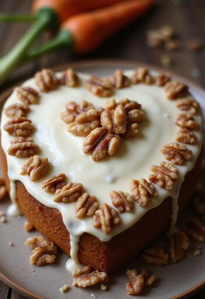 30 Heart-Shaped Cake Ideas for Love-Filled Occasions - 17. Carrot Cake Heart Cake