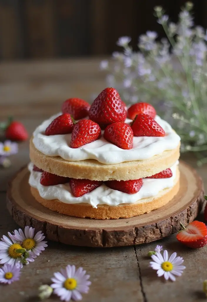 30 Heart-Shaped Cake Ideas for Love-Filled Occasions - 3. Strawberry Shortcake Heart Cake