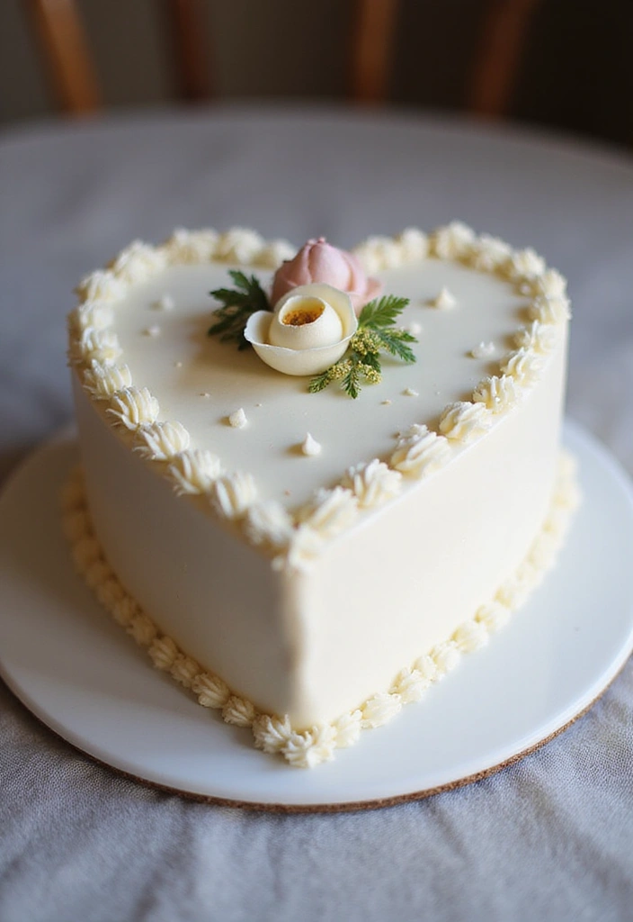 30 Heart-Shaped Cake Ideas for Love-Filled Occasions - 6. Vanilla Bean Heart Cake