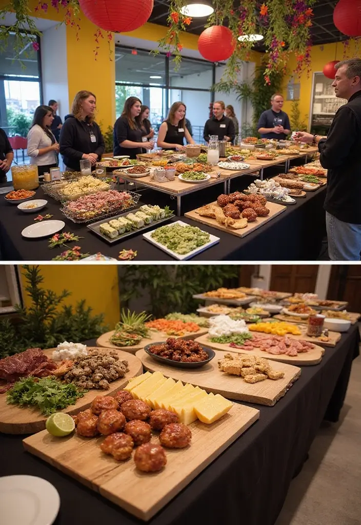 30 Kitchen Bridal Shower Ideas for the Foodie Bride-to-Be 29 30 Kitchen Bridal Shower Ideas for the Foodie Bride-to-Be - 5. Interactive Food Stations