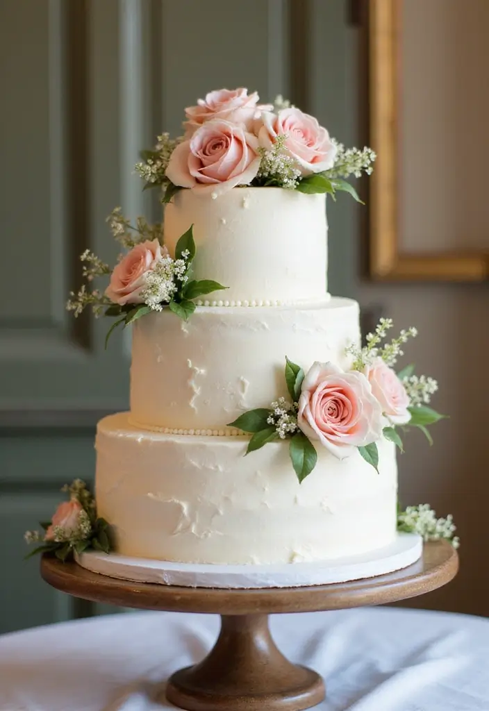 30 Nikkah Cake Ideas for an Elegant Islamic Wedding Celebration 192 30 Nikkah Cake Ideas for an Elegant Islamic Wedding Celebration - 30. Classic Layer Cake