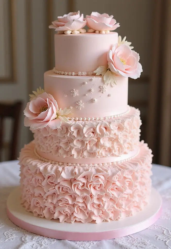 30 Nikkah Cake Ideas for an Elegant Islamic Wedding Celebration 34 30 Nikkah Cake Ideas for an Elegant Islamic Wedding Celebration - 6. Royal Ruffles