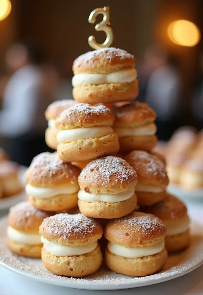 30 Non-Birthday Cake Ideas for Every Occasion Worth Celebrating - 29. Cream Puff Tower