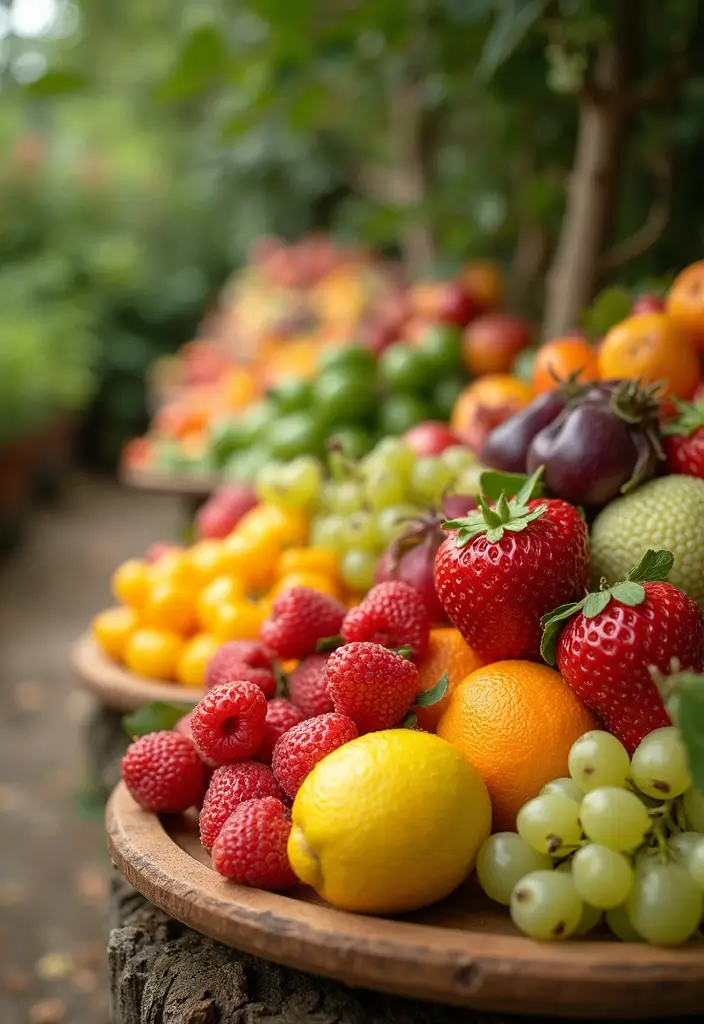 30 Outdoor Bridal Shower Ideas for a Beautiful Garden Gathering - 14. Seasonal Fruit Displays