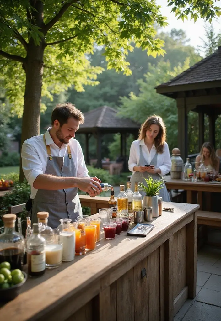 30 Outdoor Bridal Shower Ideas for a Beautiful Garden Gathering - 9. Customized Cocktail Bar