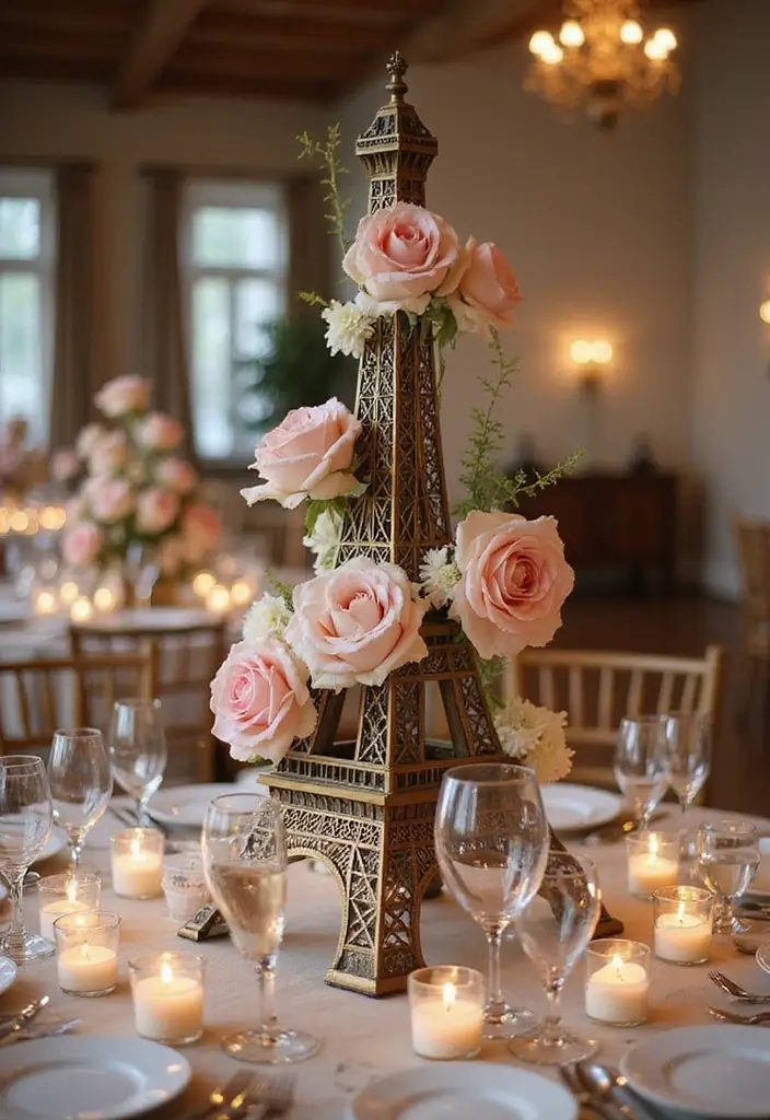 30 Parisian Bridal Shower Ideas for Chic French Elegance - 1. Eiffel Tower Centerpiece