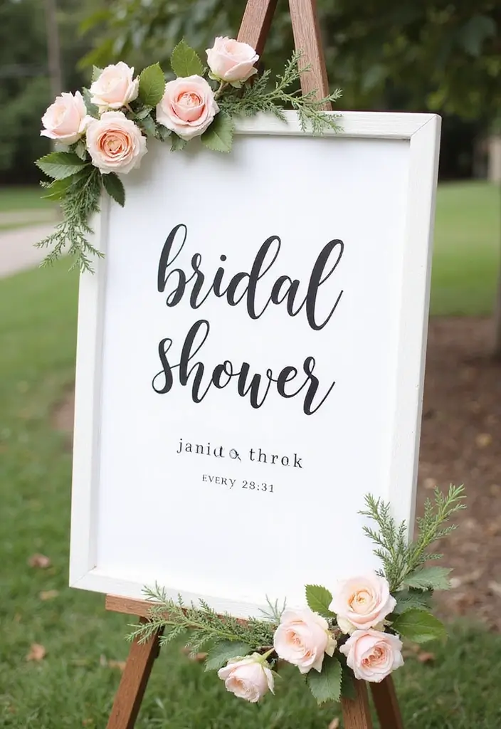 30 Parisian Bridal Shower Ideas for Chic French Elegance - 10. Personalized Bridal Shower Signage