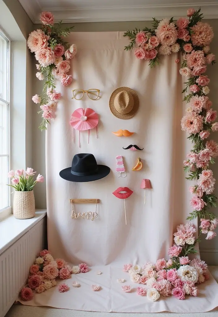 30 Parisian Bridal Shower Ideas for Chic French Elegance - 12. Chic Photo Booth with Props