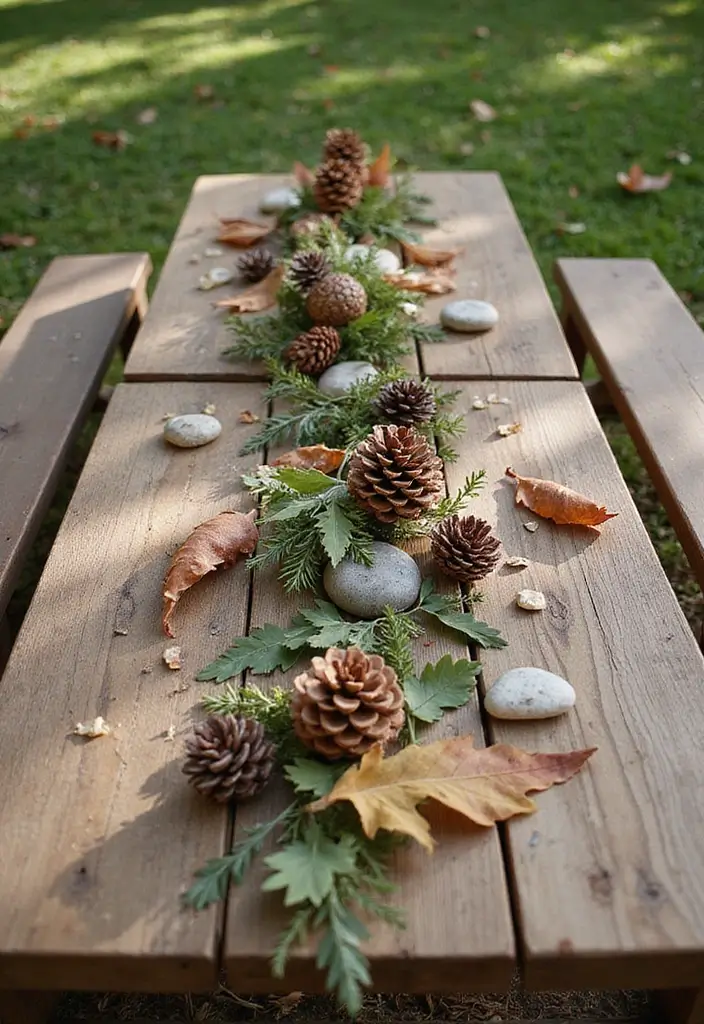 30 Picnic Bridal Shower Ideas for a Relaxed Outdoor Celebration - 12. Nature-Inspired Table Decor