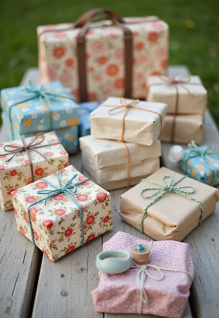 30 Picnic Bridal Shower Ideas for a Relaxed Outdoor Celebration - 22. Reusable Gift Wrapping