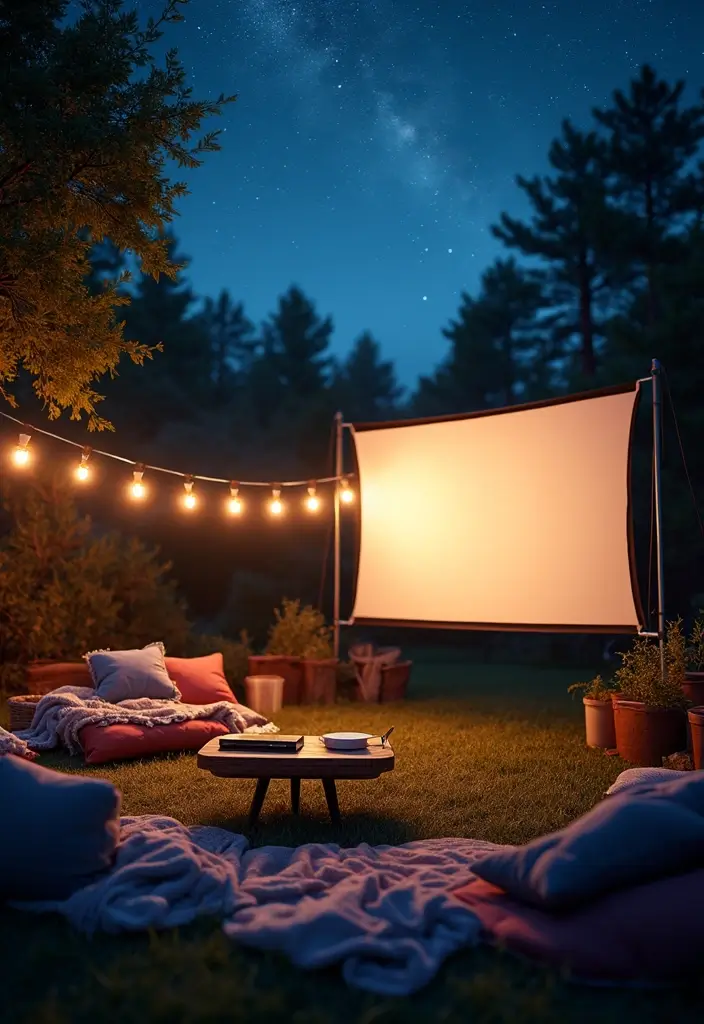 30 Picnic Bridal Shower Ideas for a Relaxed Outdoor Celebration - 24. Outdoor Movie Night