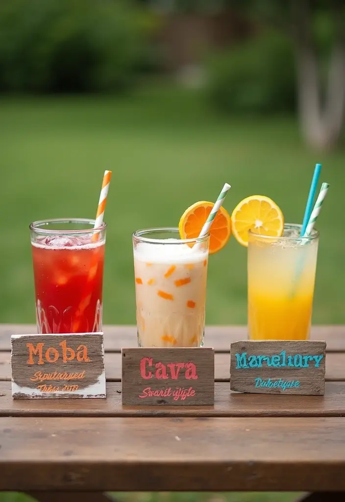 30 Picnic Bridal Shower Ideas for a Relaxed Outdoor Celebration - 27. Personalized Drinks