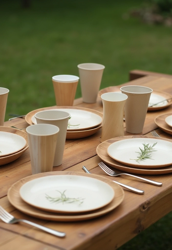 30 Picnic Bridal Shower Ideas for a Relaxed Outdoor Celebration - 4. Sustainable Tableware