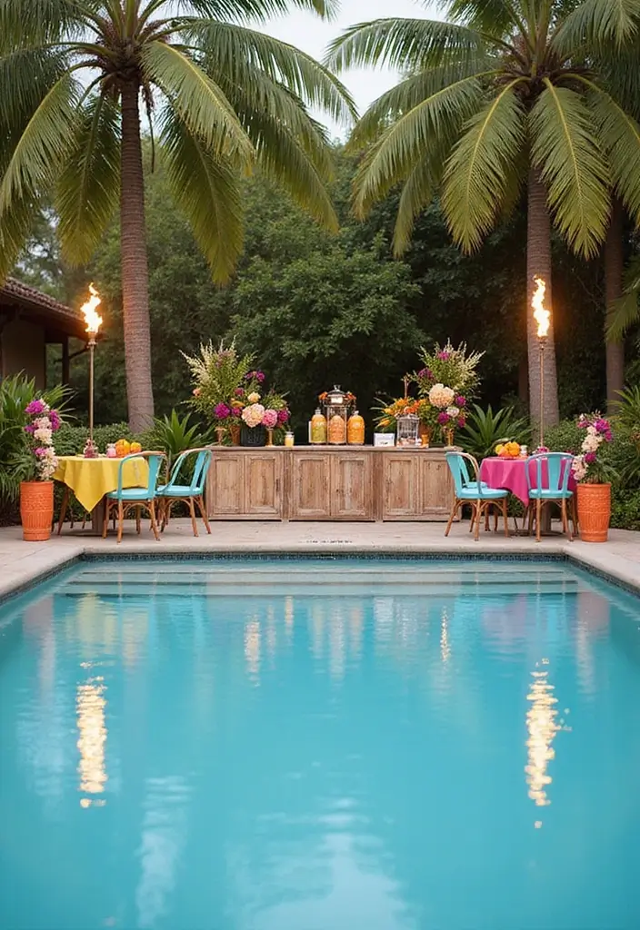 30 Pool Bridal Shower Ideas for a Fun and Splashy Celebration - 1. Tropical Paradise Theme