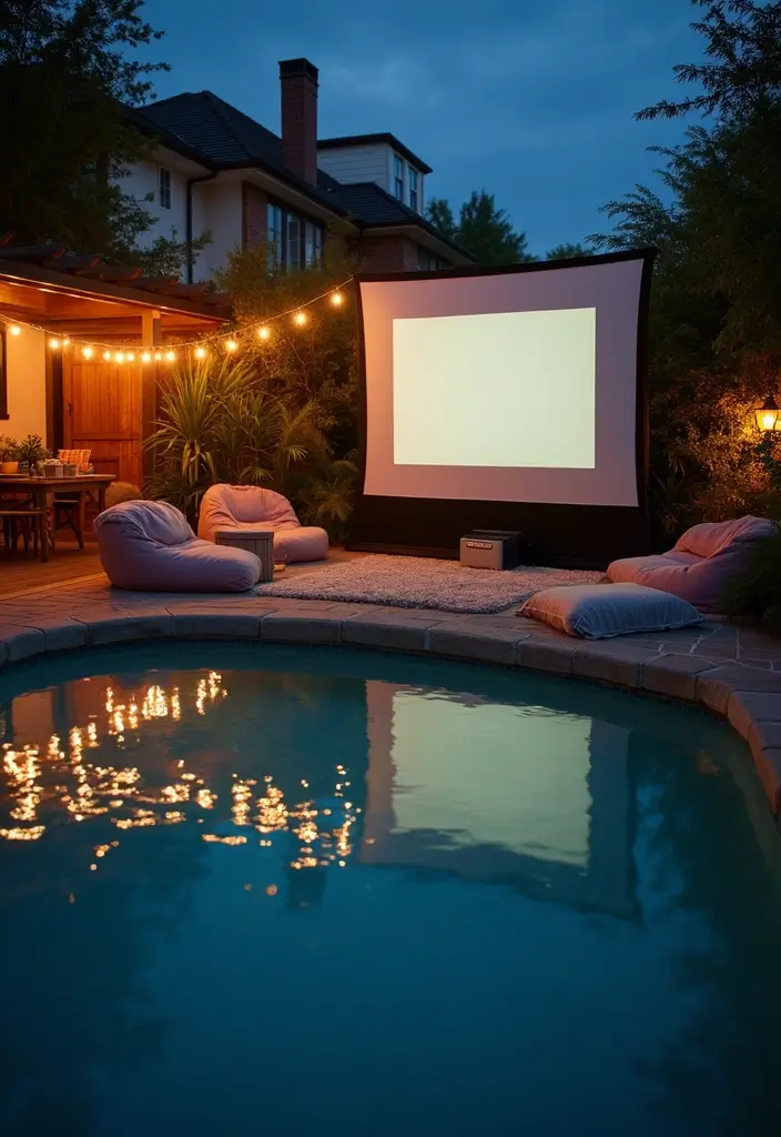 30 Pool Bridal Shower Ideas for a Fun and Splashy Celebration - 15. Outdoor Movie Night