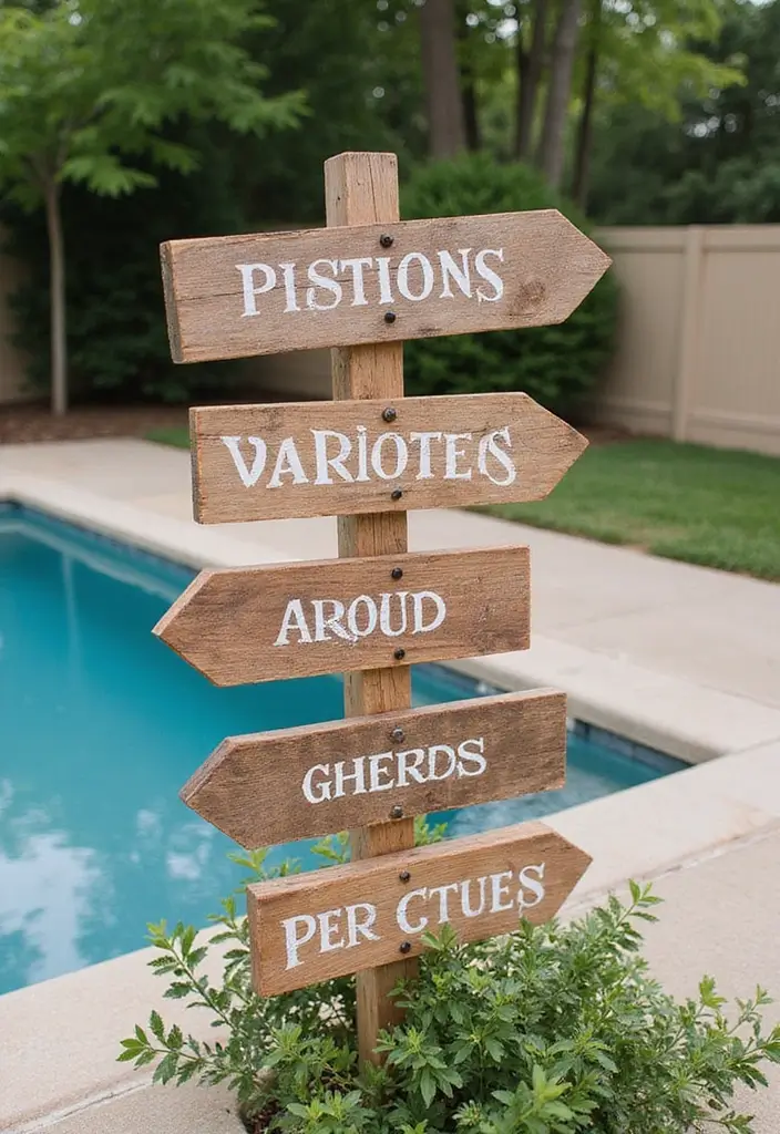30 Pool Bridal Shower Ideas for a Fun and Splashy Celebration - 26. Eco-Friendly Event Signage