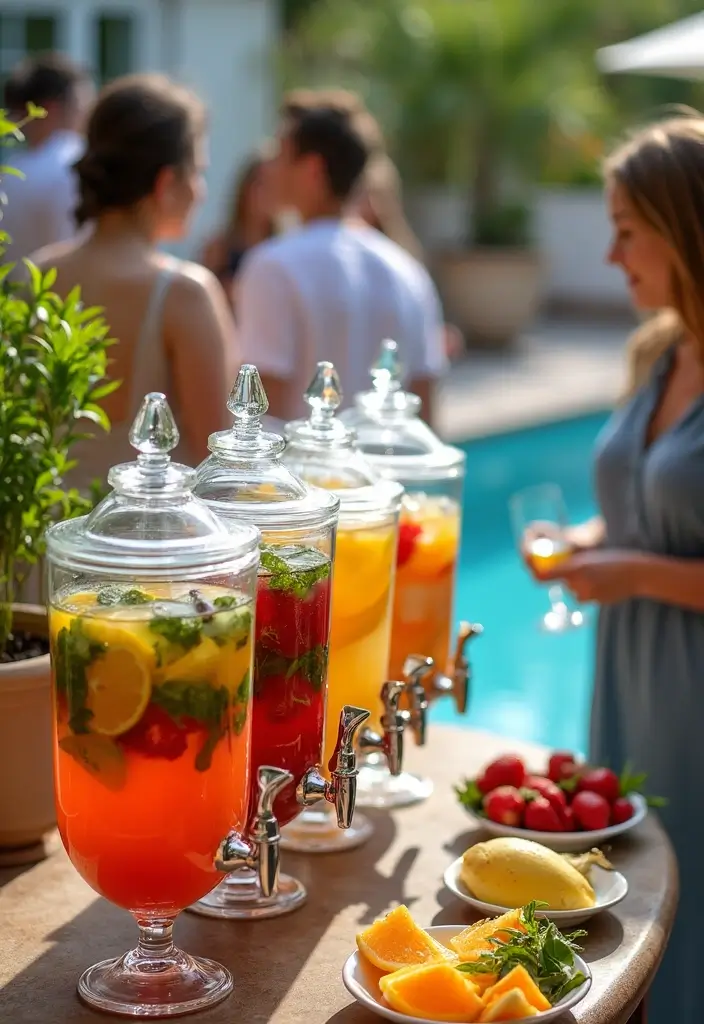 30 Pool Bridal Shower Ideas for a Fun and Splashy Celebration - 4. Refreshing Mocktail Bar