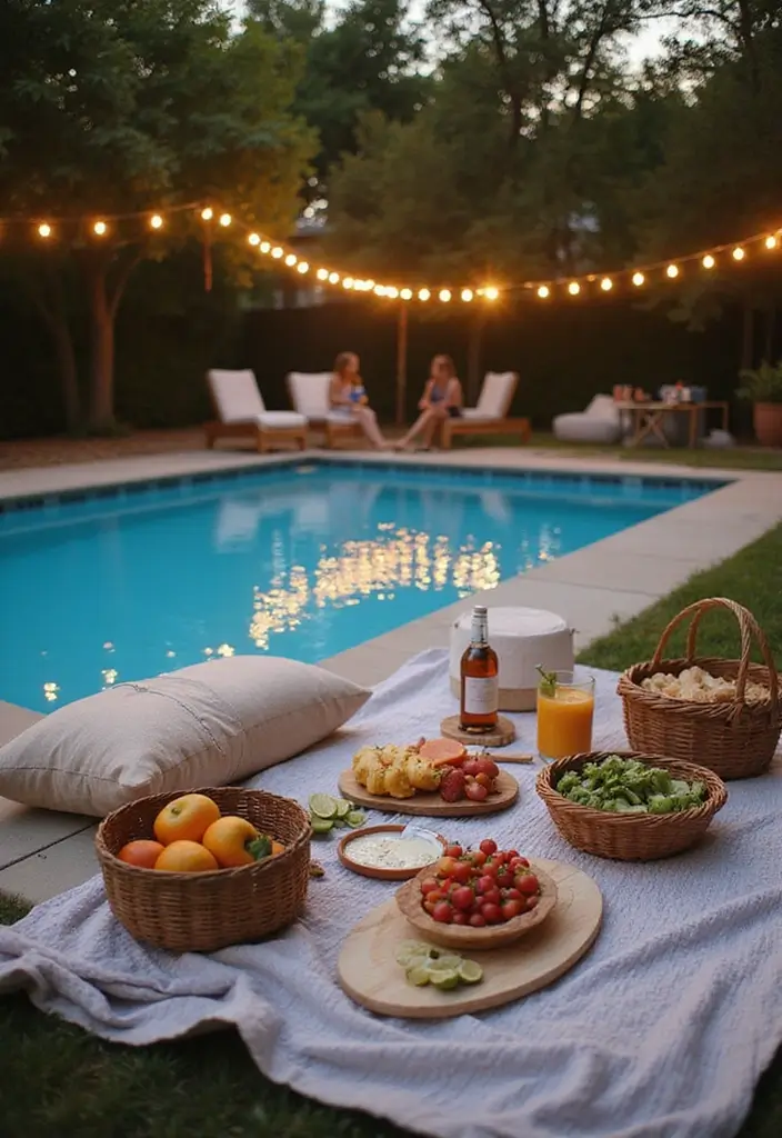30 Pool Bridal Shower Ideas for a Fun and Splashy Celebration - 6. Poolside Picnic Vibes