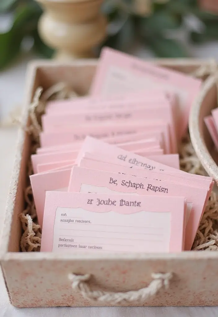 30 Pretty Pink Bridal Shower Ideas You’ll Absolutely Love 65 30 Pretty Pink Bridal Shower Ideas You’ll Absolutely Love - 11. Personalized Pink Recipe Cards