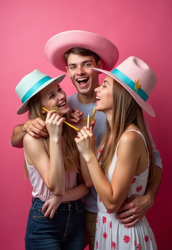 30 Pretty Pink Bridal Shower Ideas You’ll Absolutely Love 72 30 Pretty Pink Bridal Shower Ideas You’ll Absolutely Love - 12. Pink Photo Booth with Props
