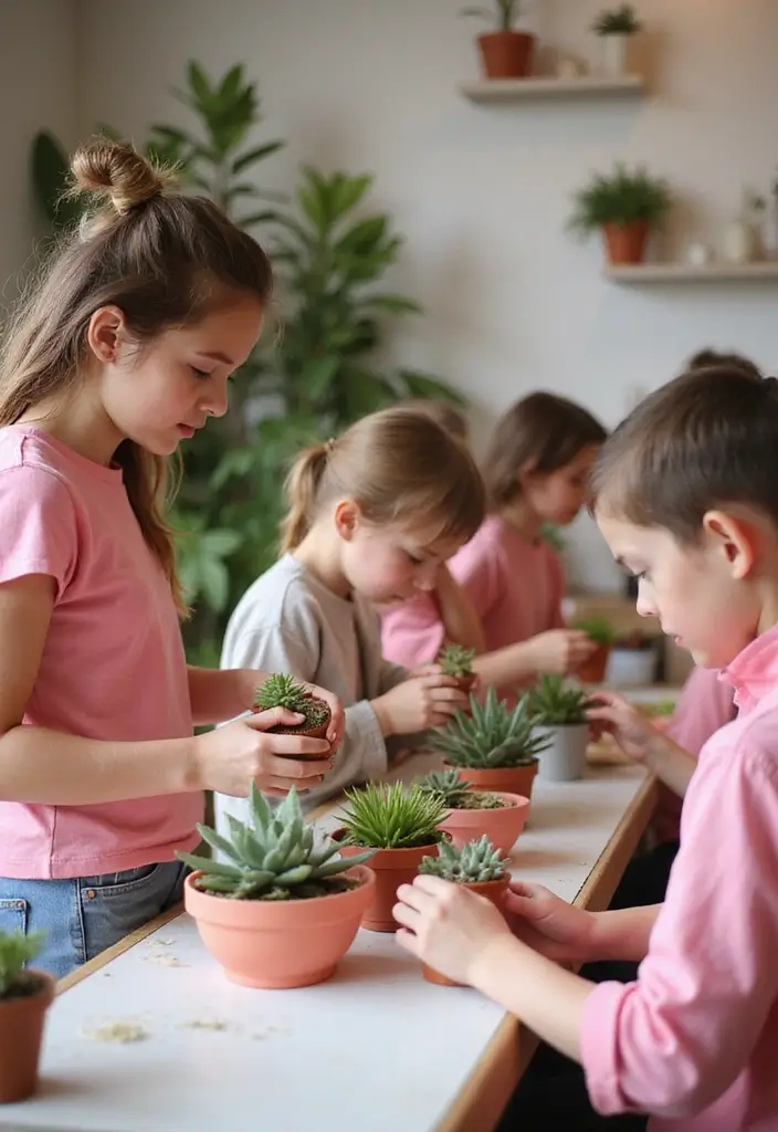 30 Pretty Pink Bridal Shower Ideas You’ll Absolutely Love 115 30 Pretty Pink Bridal Shower Ideas You’ll Absolutely Love - 19. Pink-Themed Plant Workshop