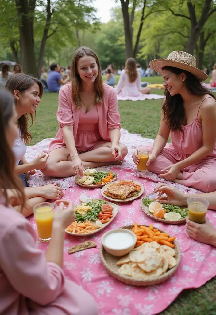 30 Pretty Pink Bridal Shower Ideas You’ll Absolutely Love 157 30 Pretty Pink Bridal Shower Ideas You’ll Absolutely Love - 25. Pink-Themed Picnic Celebration