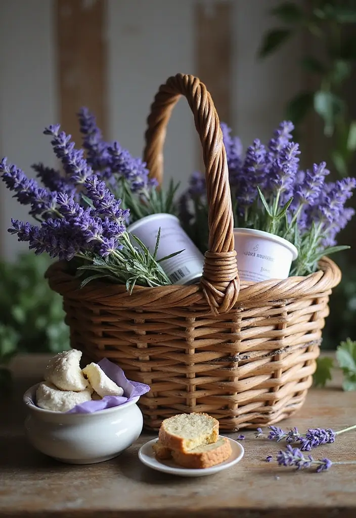 30 Purple Bridal Shower Ideas for a Lovely Lavender Look - 10. Rustic Lavender Baskets