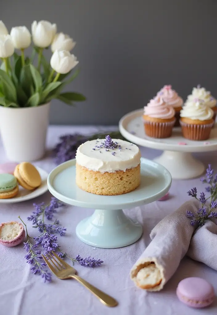 30 Purple Bridal Shower Ideas for a Lovely Lavender Look - 4. Lavender Cakes and Desserts