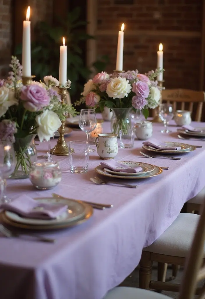 30 Purple Bridal Shower Ideas for a Lovely Lavender Look - 5. Elegant Table Settings