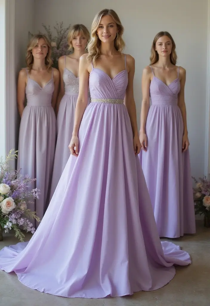 30 Purple Bridal Shower Ideas for a Lovely Lavender Look - 9. Bridesmaid Dress Ideas