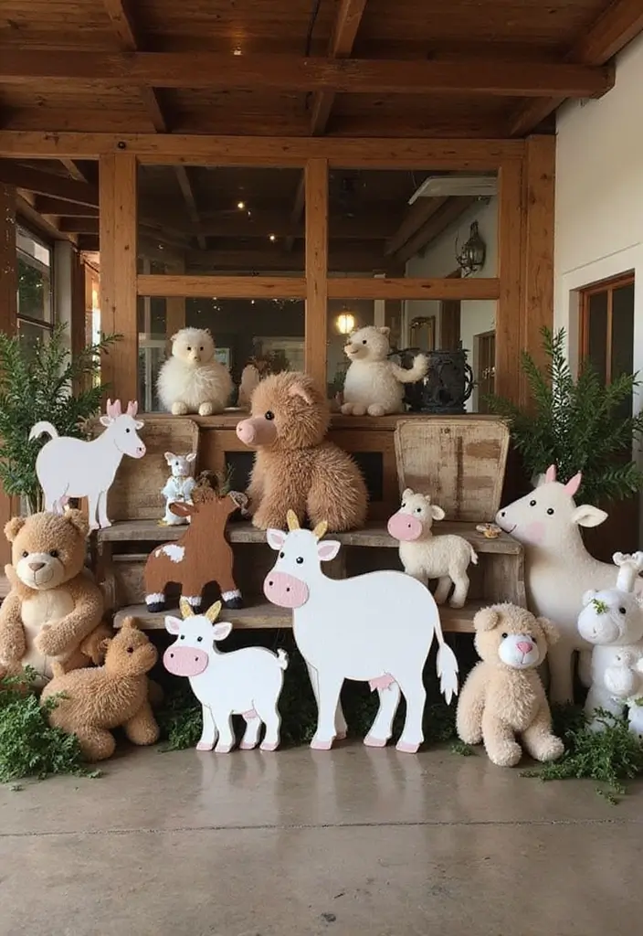 30 Rustic Bridal Shower Ideas for a Cozy Country Vibe 77 30 Rustic Bridal Shower Ideas for a Cozy Country Vibe - 13. Farm Animals Decor