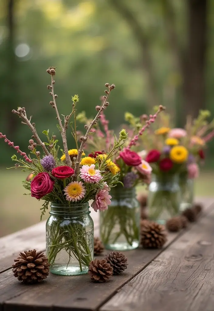 30 Rustic Bridal Shower Ideas for a Cozy Country Vibe 80 30 Rustic Bridal Shower Ideas for a Cozy Country Vibe - 14. Nature-Inspired Centerpieces