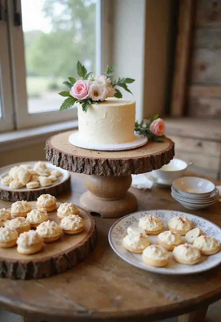 30 Rustic Bridal Shower Ideas for a Cozy Country Vibe 99 30 Rustic Bridal Shower Ideas for a Cozy Country Vibe - 17. Barn Style Cake Stand