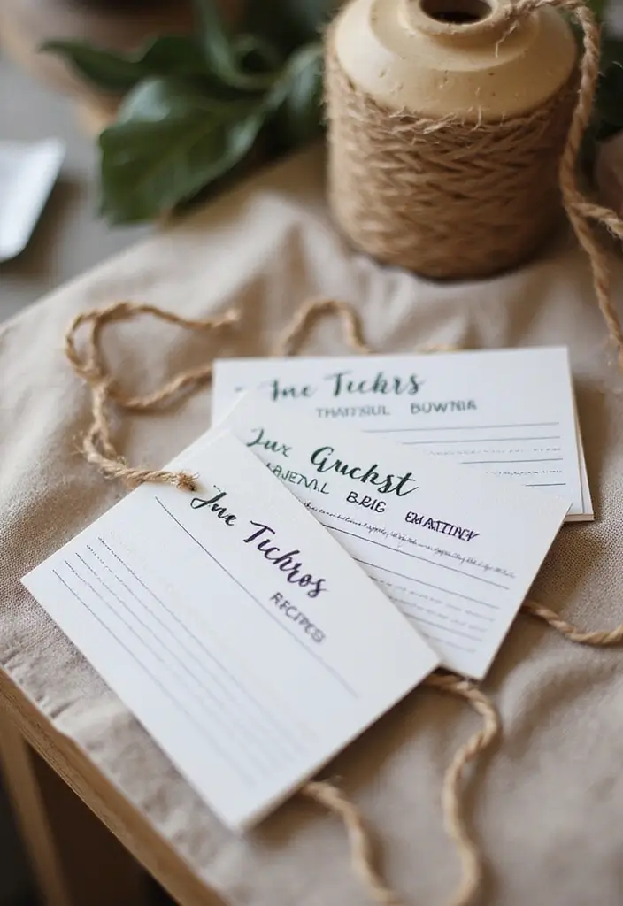 30 Rustic Bridal Shower Ideas for a Cozy Country Vibe 106 30 Rustic Bridal Shower Ideas for a Cozy Country Vibe - 18. Handwritten Recipe Cards
