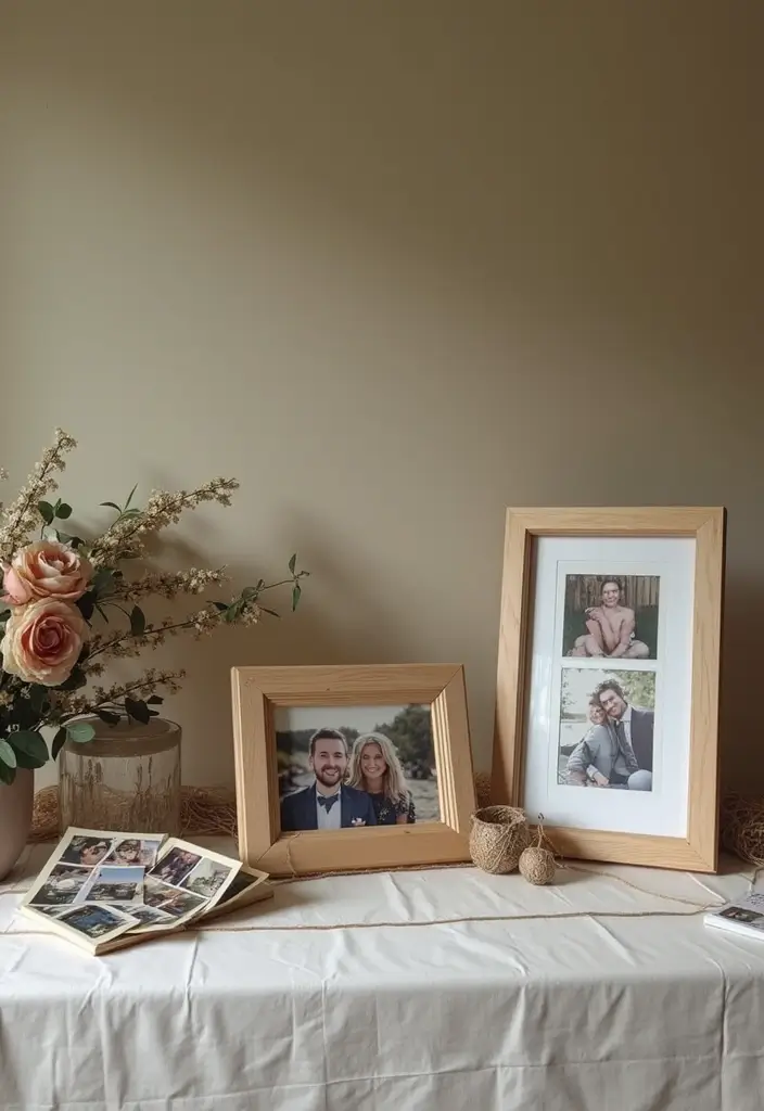 30 Rustic Bridal Shower Ideas for a Cozy Country Vibe 116 30 Rustic Bridal Shower Ideas for a Cozy Country Vibe - 20. Memory Table