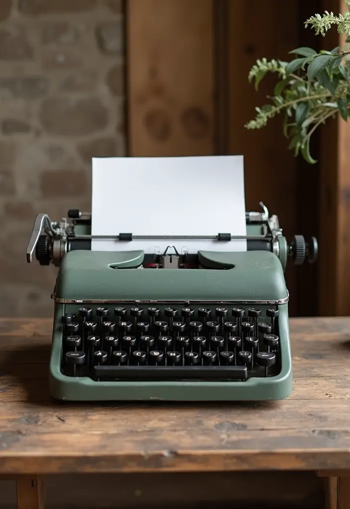 30 Rustic Bridal Shower Ideas for a Cozy Country Vibe 133 30 Rustic Bridal Shower Ideas for a Cozy Country Vibe - 23. Vintage Typewriter Guest Book