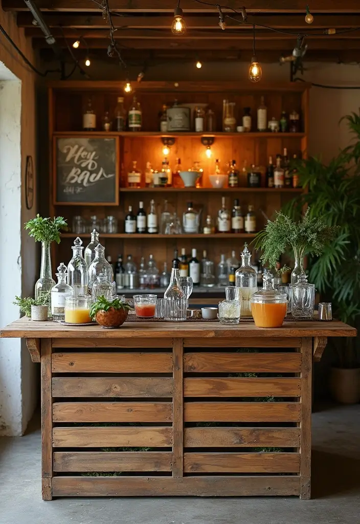 30 Rustic Bridal Shower Ideas for a Cozy Country Vibe 154 30 Rustic Bridal Shower Ideas for a Cozy Country Vibe - 26. Rustic Cocktail Bar