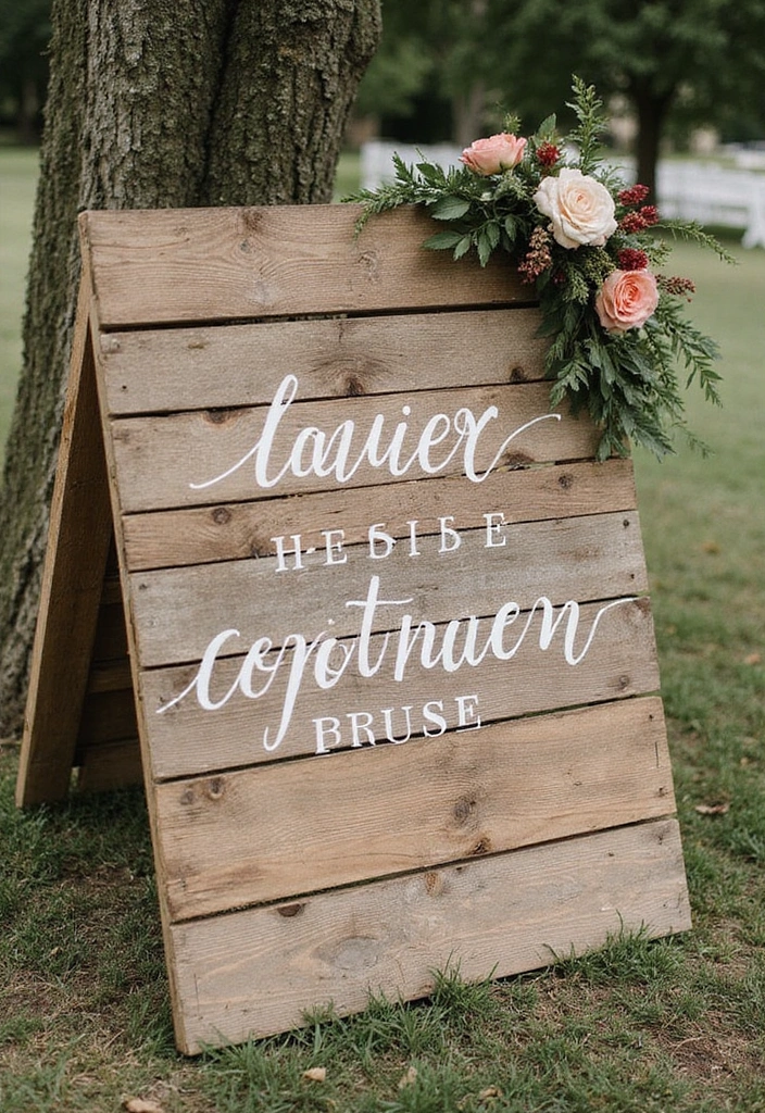 30 Rustic Bridal Shower Ideas for a Cozy Country Vibe 32 30 Rustic Bridal Shower Ideas for a Cozy Country Vibe - 6. Rustic Signage