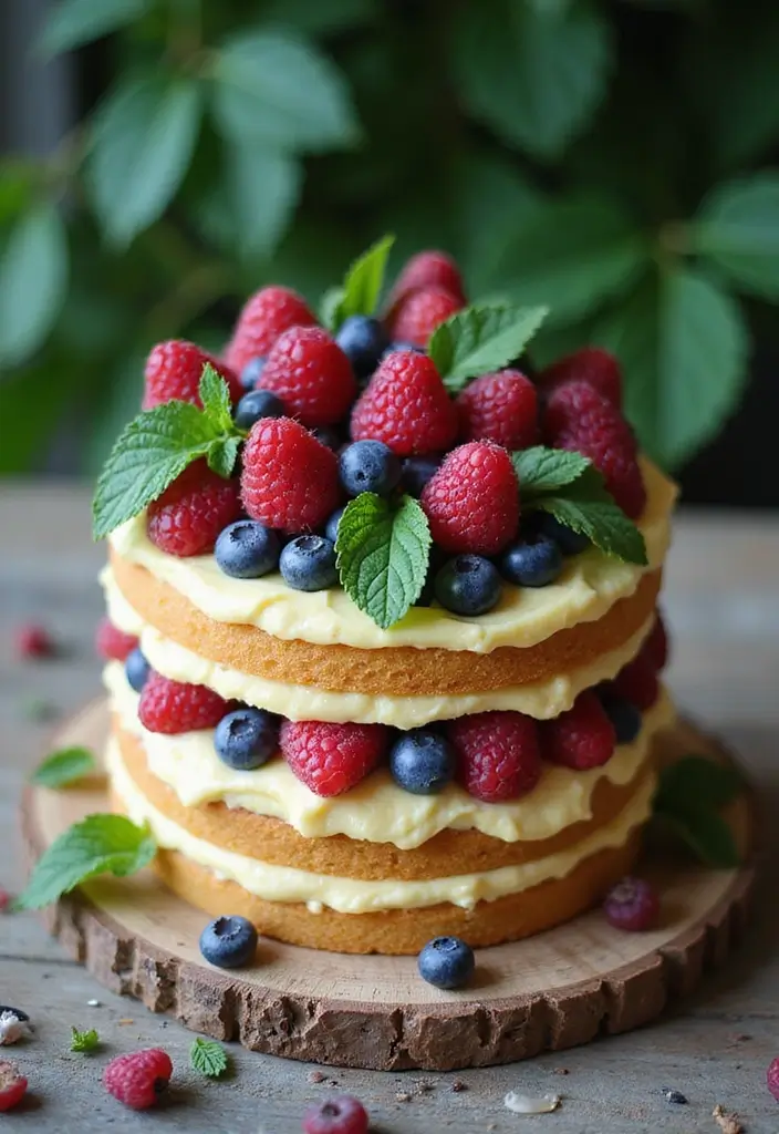 30 Rustic Wedding Cake Ideas with Country-Chic Charm - 1. Naked Cake with Fresh Berries