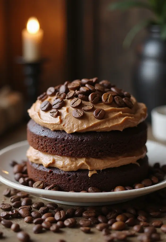 30 Rustic Wedding Cake Ideas with Country-Chic Charm - 24. Rustic Mocha Cake