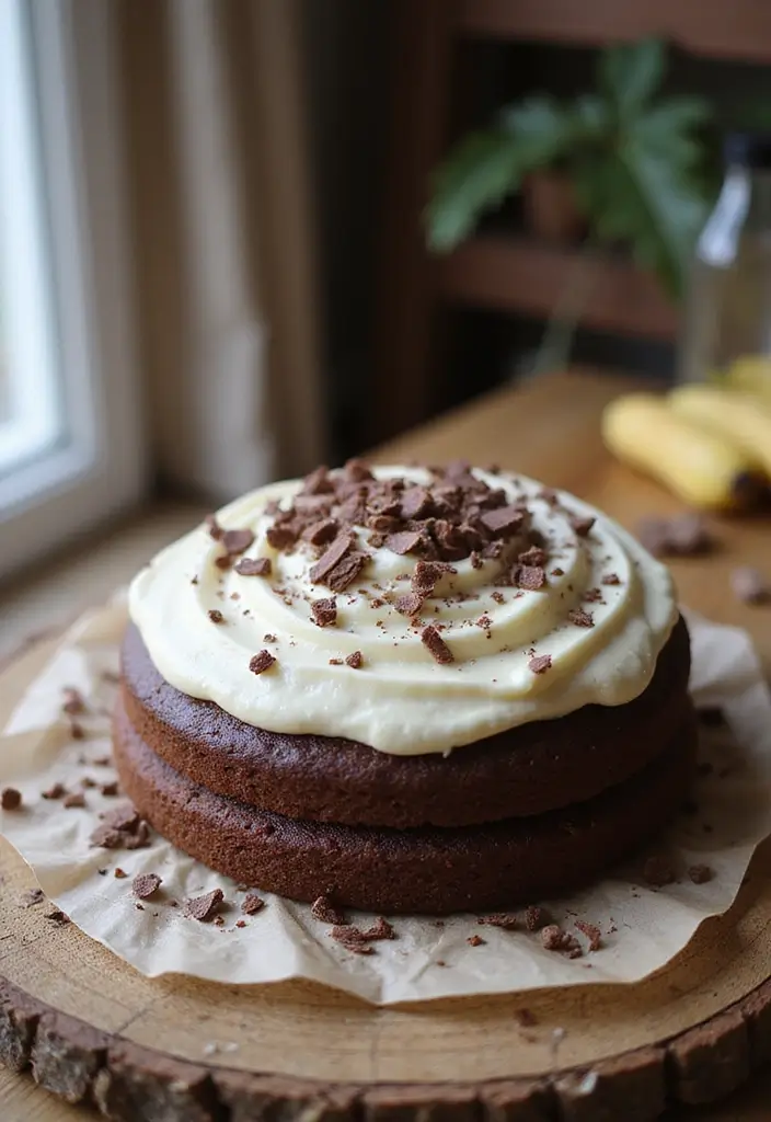 30 Rustic Wedding Cake Ideas with Country-Chic Charm - 26. Rustic Chocolate Banana Cake